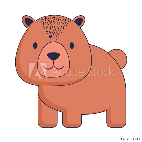 500x500 Cute Bear Icon Over White Background, Cute Animals Concept Concept