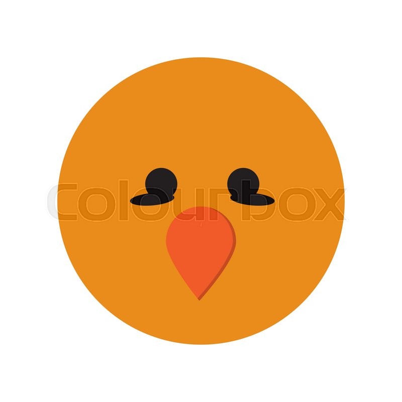 800x800 Flat Design Cute Bird Cartoon Icon Stock Vector Colourbox