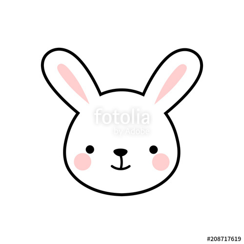 500x500 Cute Rabbit Face Vector Bunny Icon Stock Image And Royalty Free