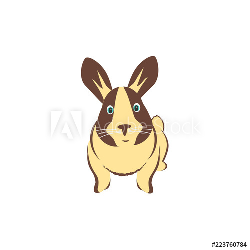 500x500 Cute Rabbit Isolated White Background Bunny Icon Vector