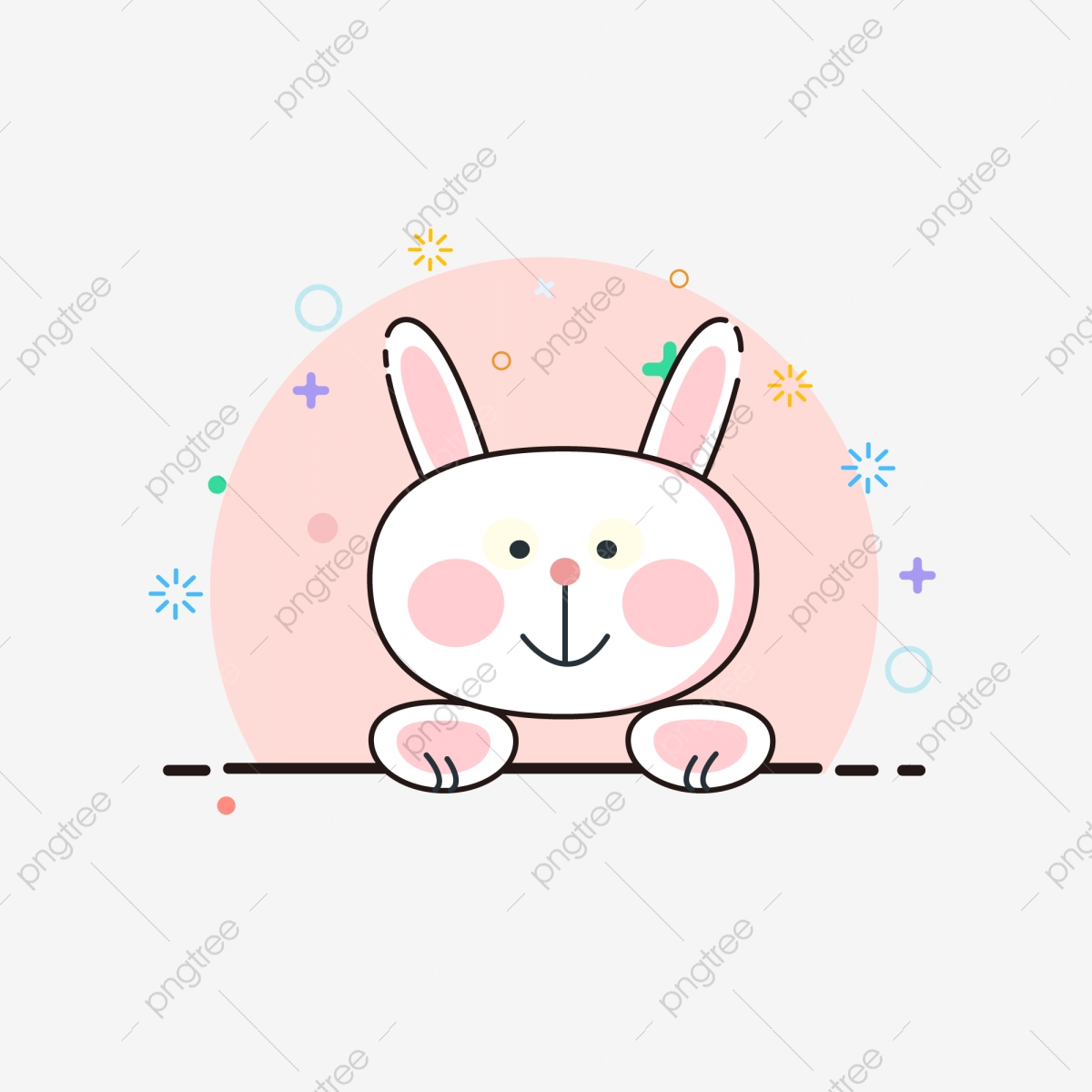 1200x1200 Meb Style Cartoon Hand Drawn Cute Bunny Figure Small Icon Mid