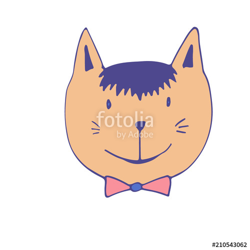 Cute Cat Icon Vector Print For Poster, Sticker, Shirt Design 500x500 Cute Cat Icon Vector Print For Poster, Sticker, Shirt Design