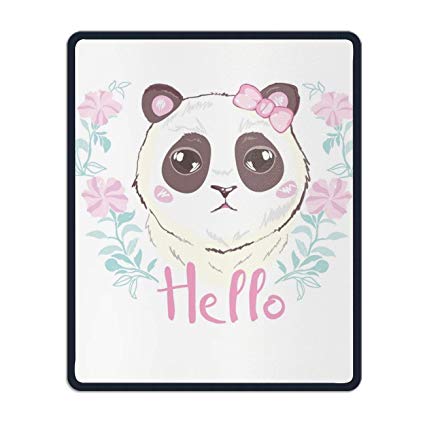 425x425 Cute Panda Face Icon Rubber Mouse Pad Desktop Anti