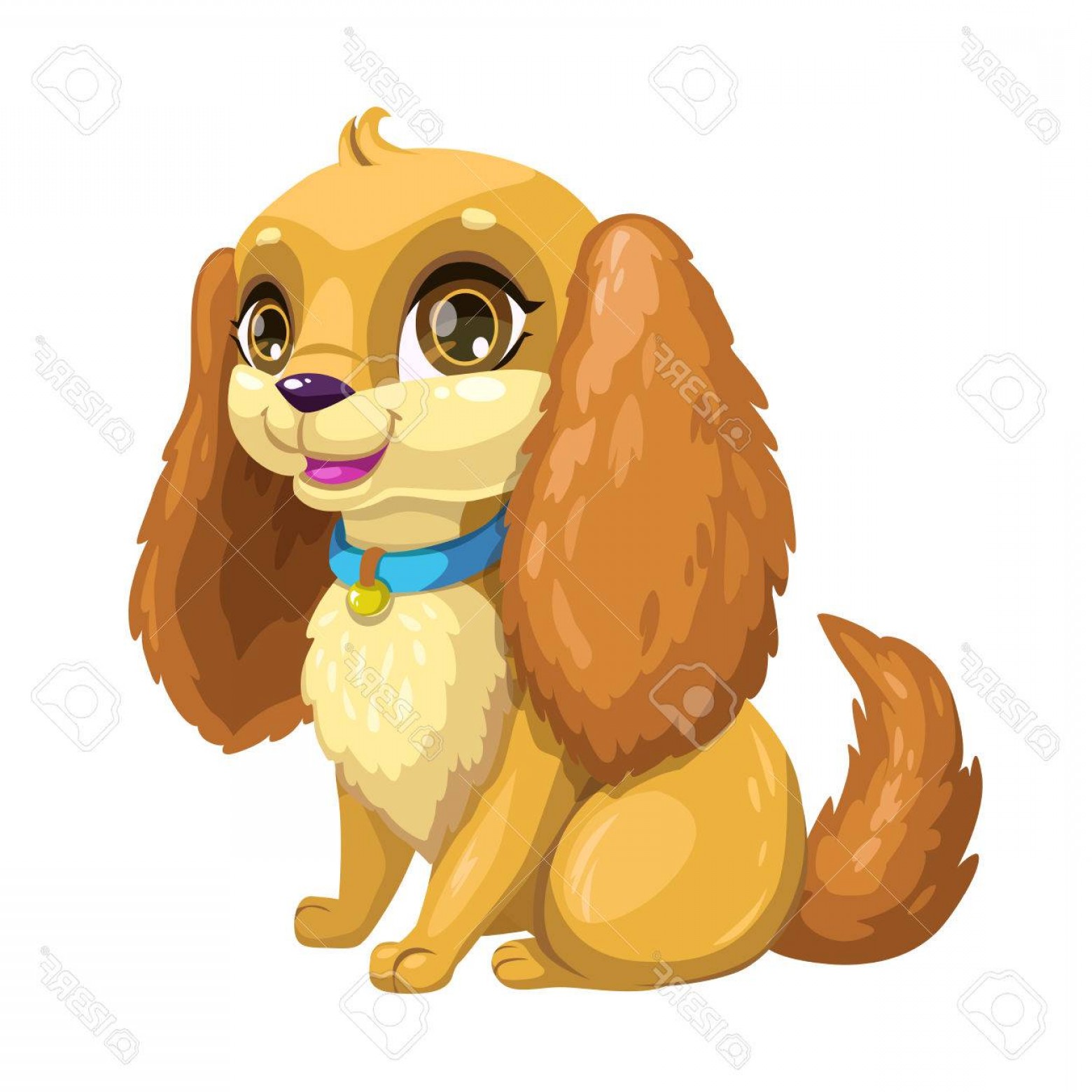 Photostock Vector Little Cute Cartoon Sitting Puppy With Long Ears 1560x1560 Photostock Vector Little Cute Cartoon Sitting Puppy With Long Ears