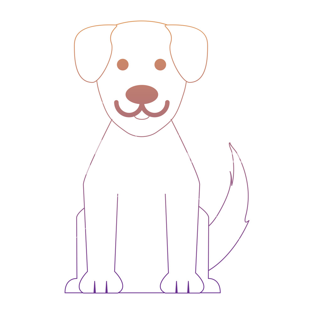 Cute Dog Icon Over White Background, Colorful Line Design Vector 1000x1000 Cute Dog Icon Over White Background, Colorful Line Design Vector
