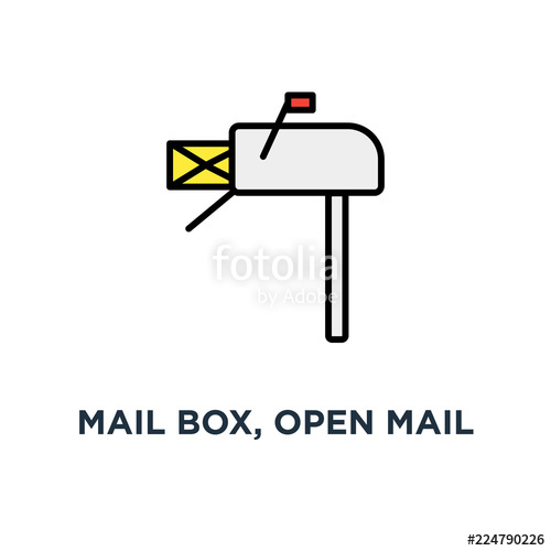 Mail Box, Open Mail Box With New Email Icon, Symbol Of Envelope 500x500 Mail Box, Open Mail Box With New Email Icon, Symbol Of Envelope