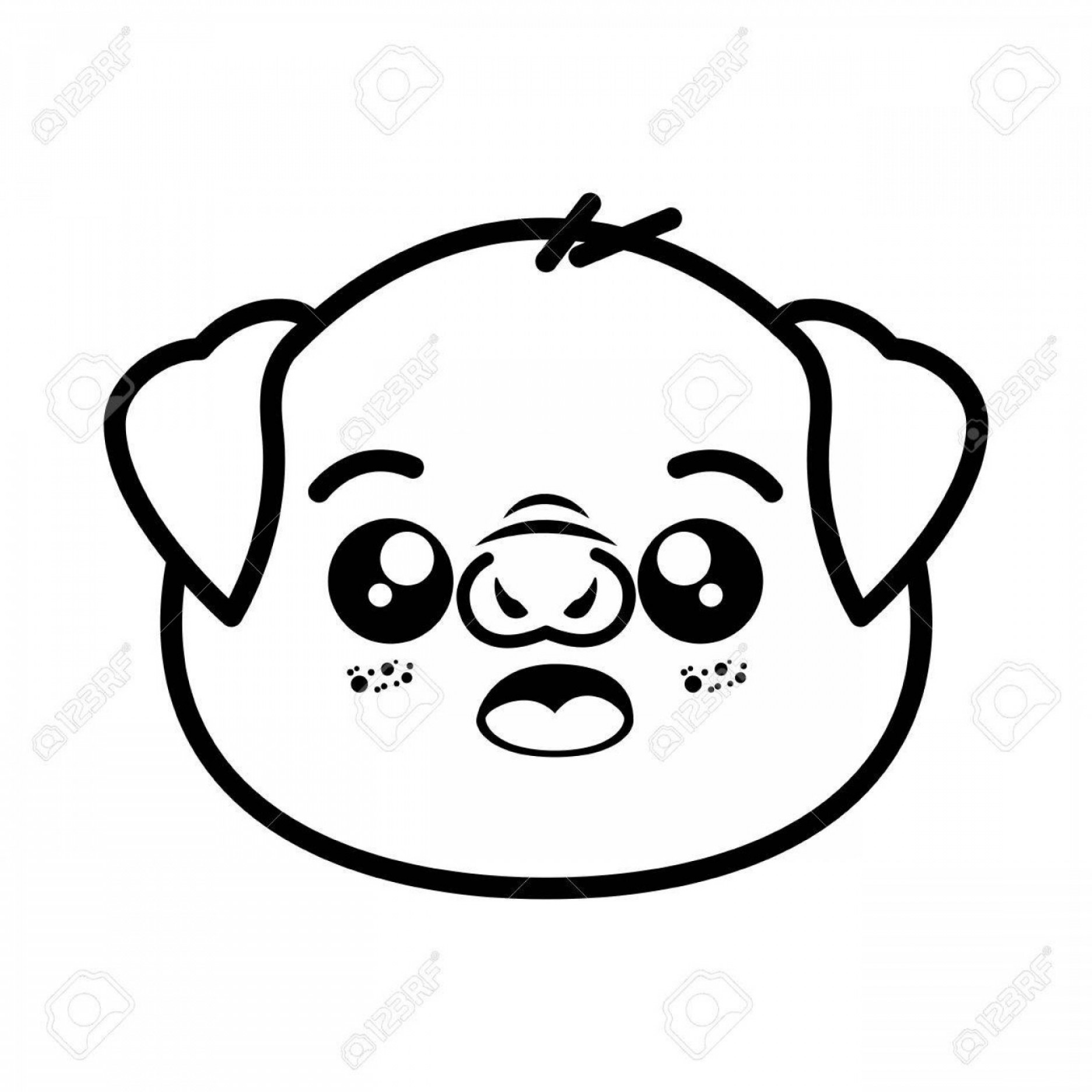 1872x1872 Photostock Vector Isolated Cute Pig Face Icon Vector Illustration