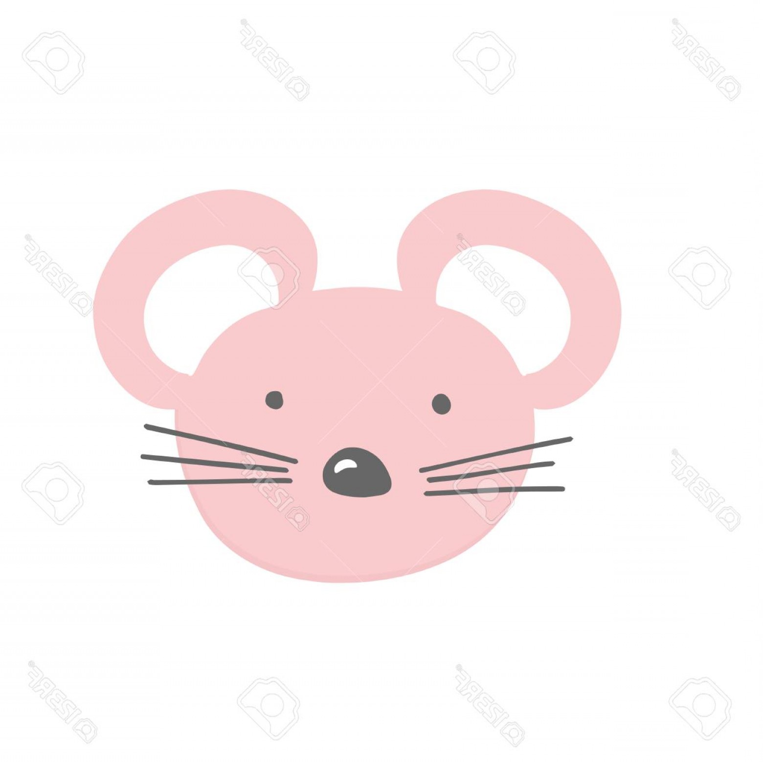 Photostock Vector Pink Mouse Baby Face Vector Illustration Of Cute 1560x1558 Photostock Vector Pink Mouse Baby Face Vector Illustration Of Cute