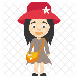 256x256 Cute Little Girl Icon Of Flat Style