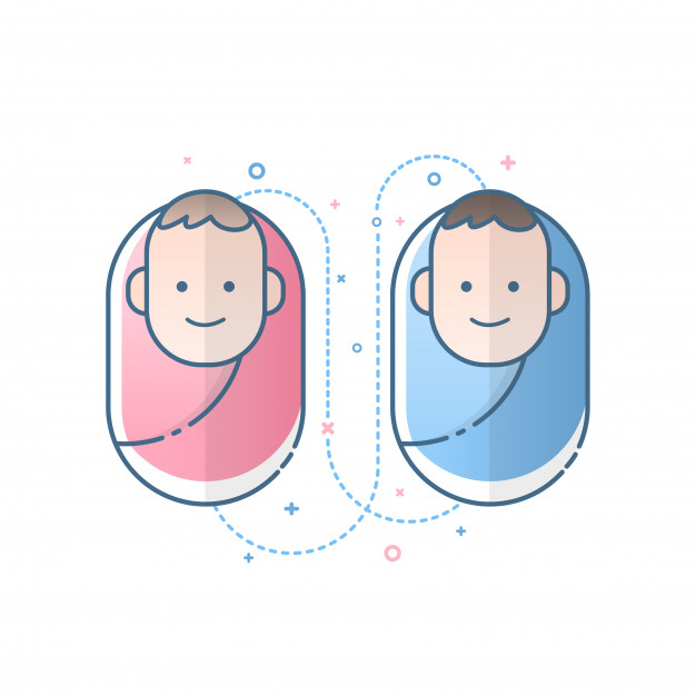 626x626 Cute Newborn Baby Boy And Girl Icon Vector Premium Download