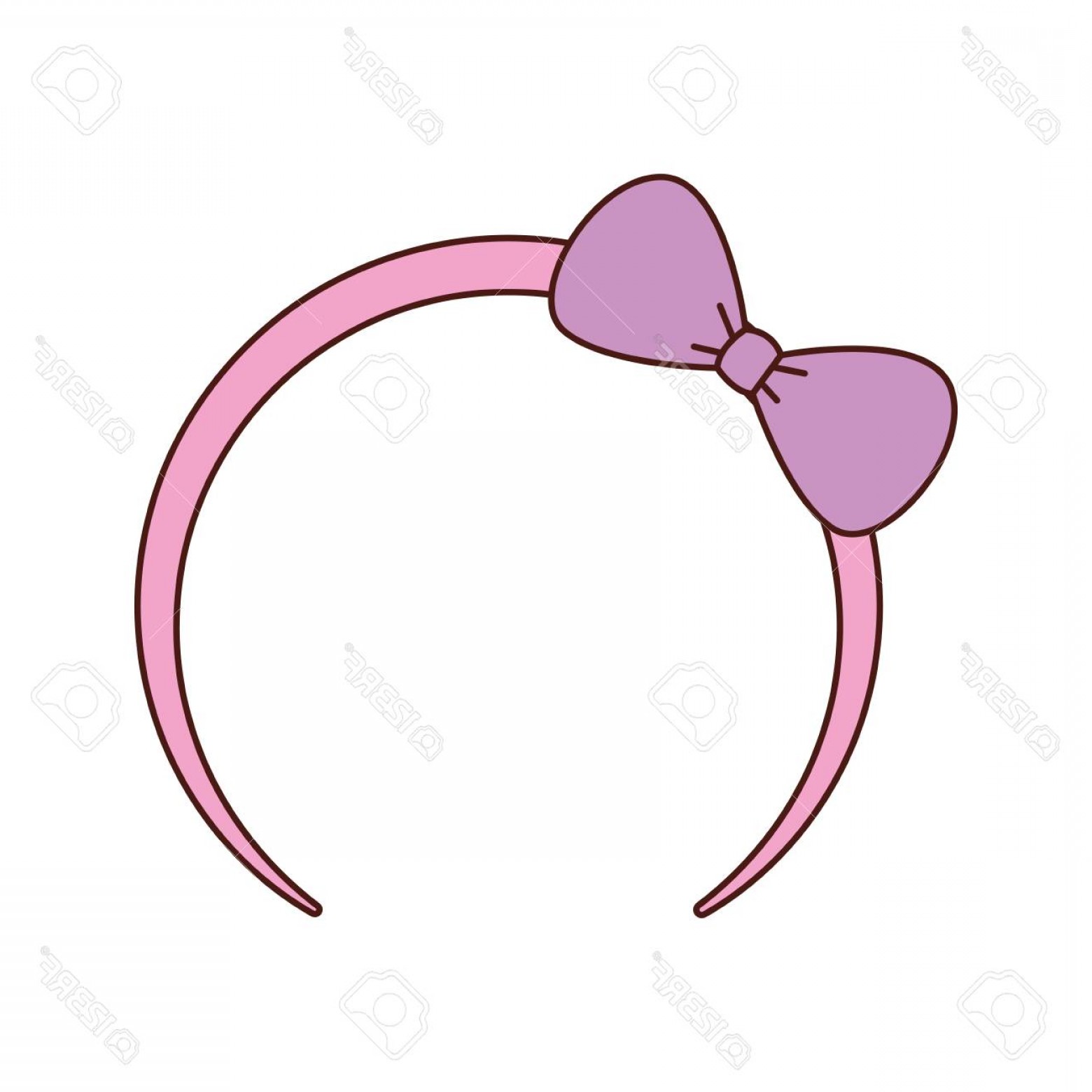 1560x1560 Photostock Vector Cute Pink Headband With Bow For Small Girl Icon