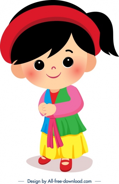 389x600 Vietnam Traditional Dress Template Cute Girl Icon Sketch Free