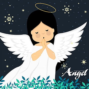 310x310 Angel Drawing Cute Girl Icon Colored Cartoon Design