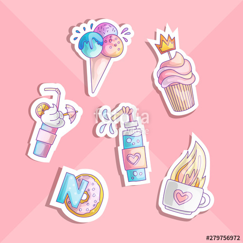 500x500 Cute Cartoon Little Princess Icon Set