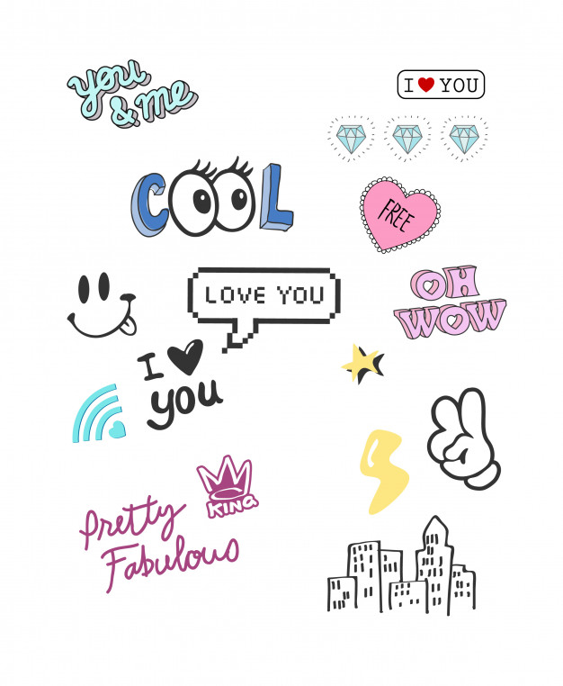 626x762 Cute Girly Icons Illustration Vector Premium Download