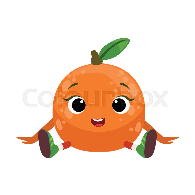 800x800 Big Eyed Cute Girly Orange Character Stock Vector Colourbox