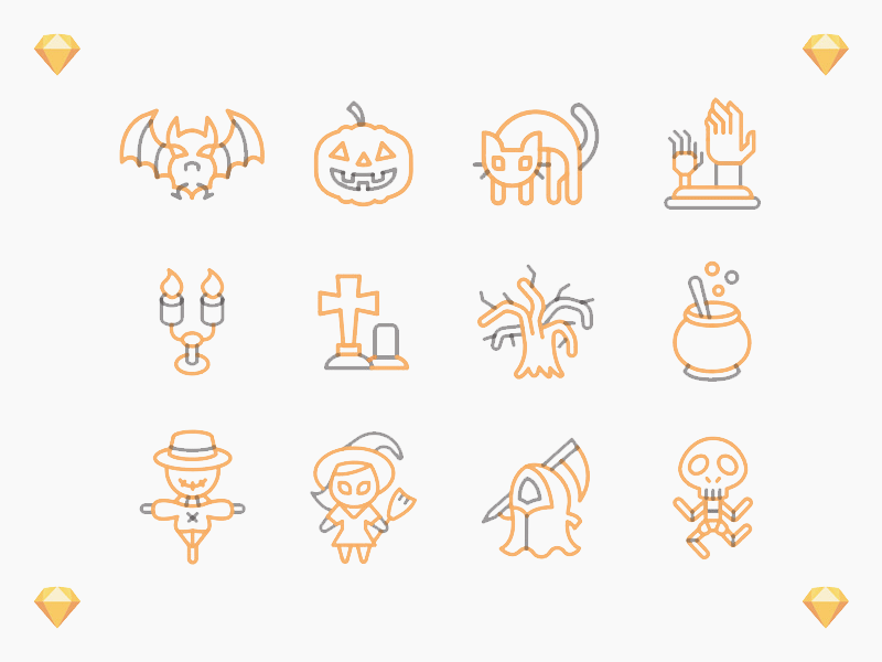 800x600 Cute Halloween Icons Freebie