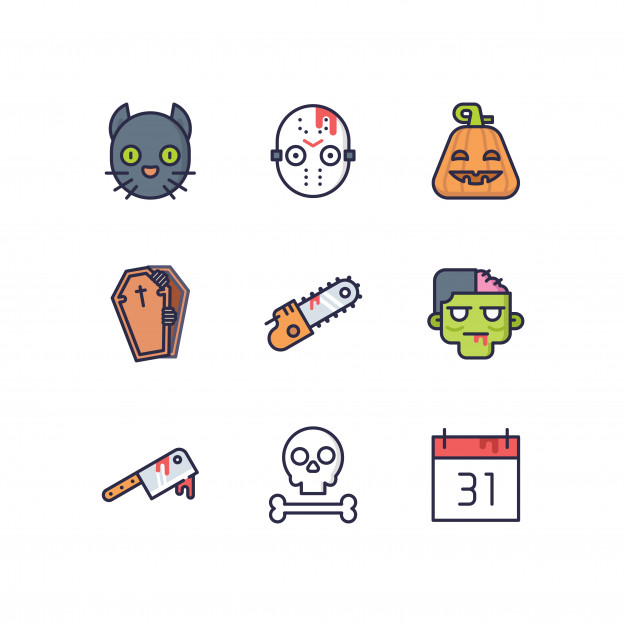 626x626 Cute Halloween Icons And Objects Vector Premium Download