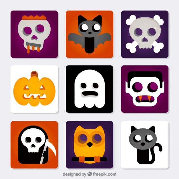 626x626 Iconos Lindos De Halloween Vector Gratis Halloween Personajes