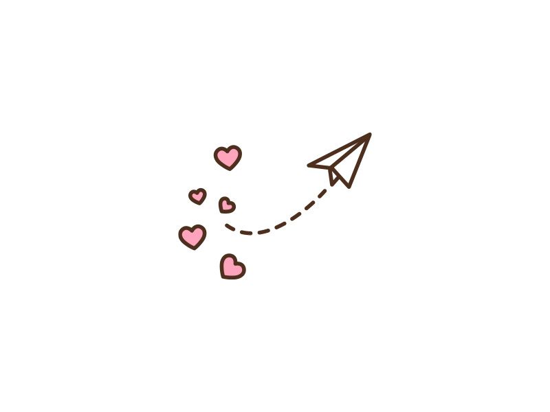 800x600 Paper Airplane With Hearts Flat Icon Tadmint Designs