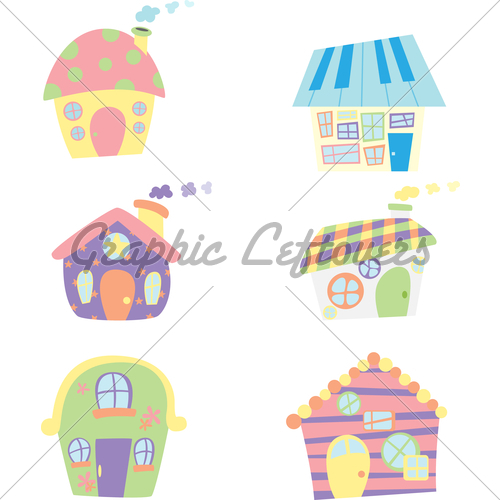 Cute Houses Icons Gl Stock Images 500x500 Cute Houses Icons Gl Stock Images