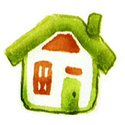 Green Watercolor House Icon, Png Clipart Image 256x256 Green Watercolor House Icon, Png Clipart Image