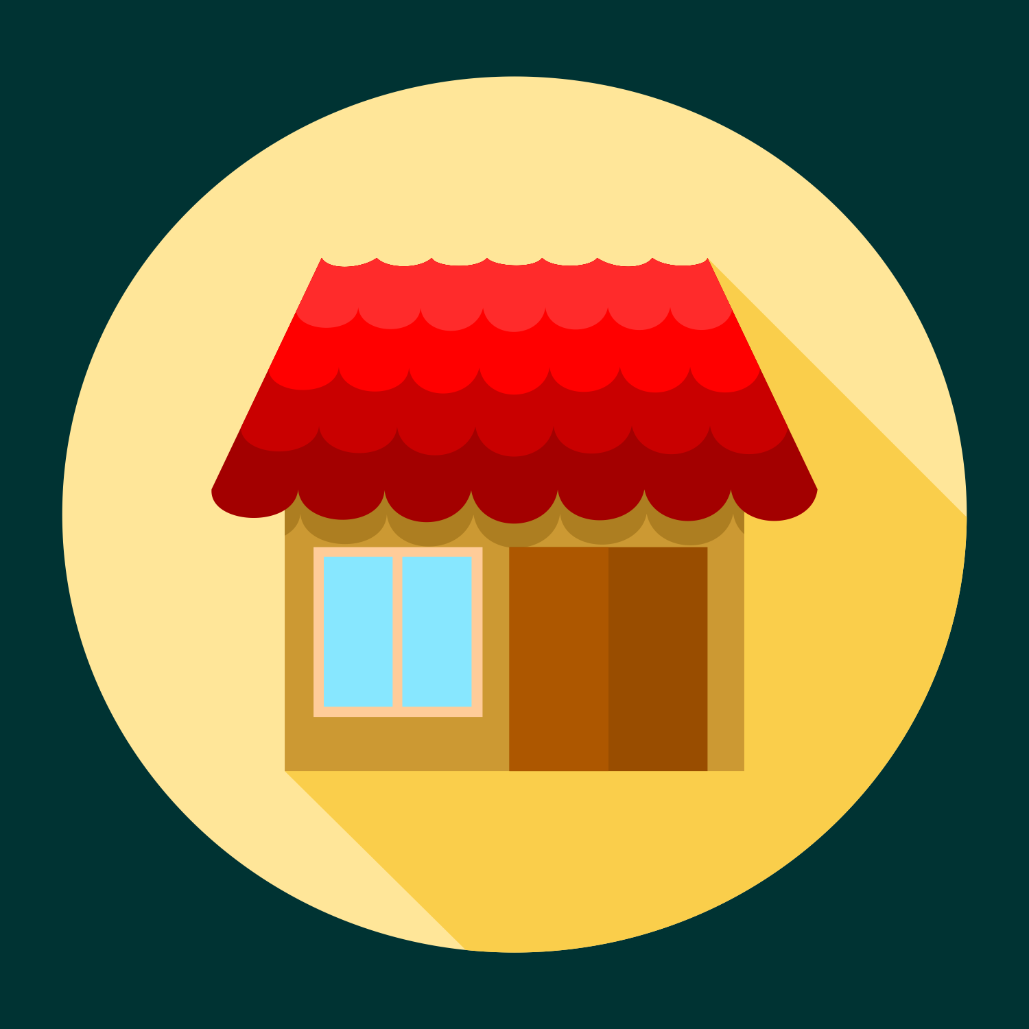Vector For Free Use House With Red Roof 1500x1500 Vector For Free Use House With Red Roof