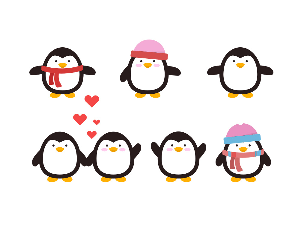 1024x768 Cute Penguin Free Premium Icon, Illustration, Vector