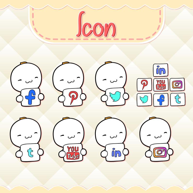 794x794 Icon Clipart Kawaii Design Download Cute Icon Clipart Etsy