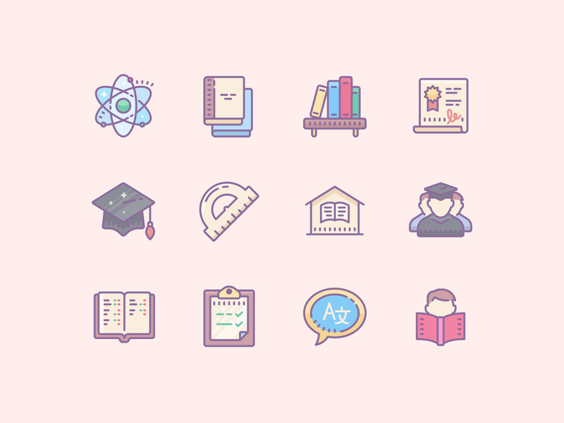 800x600 Cute Color Education Icons