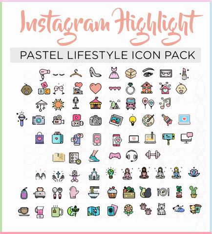 434x480 Digital Pastel Highlight Cover Icons Creator Branding