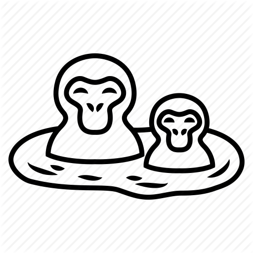 512x512 Bath, Cute, Hotspring, Snow Monkey Resorts, Tourist Attraction Icon