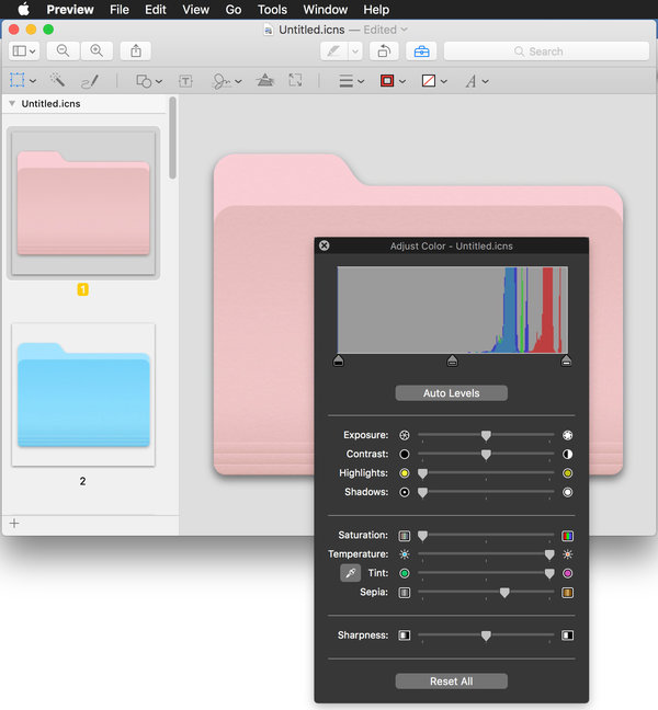 change color of mac folder icons
