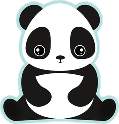 240x250 Cute Panda Icon Sticker