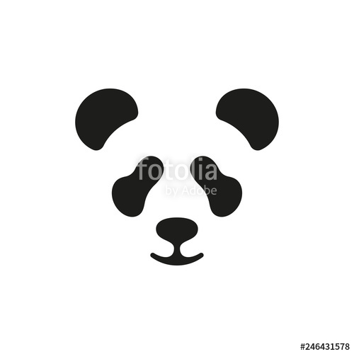 500x500 Cute Panda Face Vector Icon Or Logo Design Stock Image