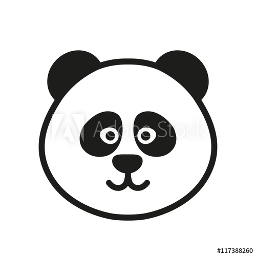 500x500 Cute Panda Vector Icon Or Sign