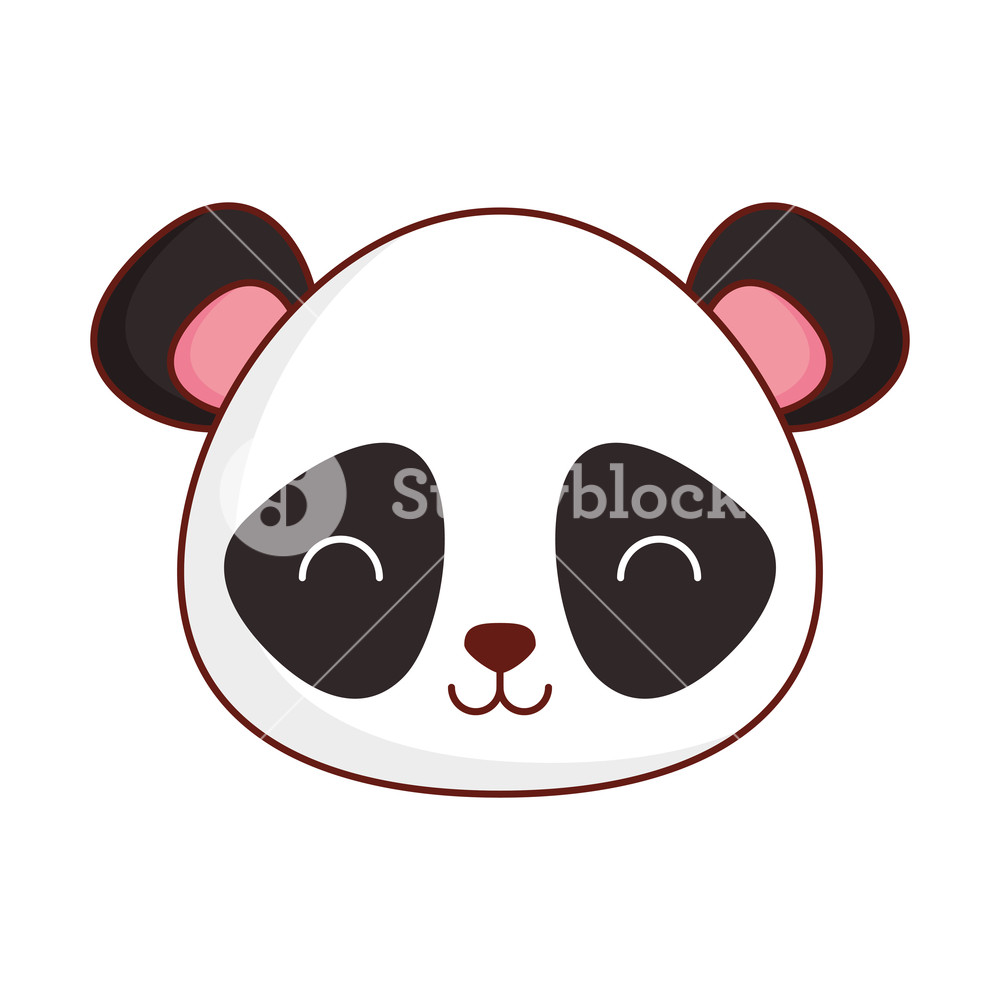 1000x1000 Cute Panda Bear Icon Over White Background Vector Illustration