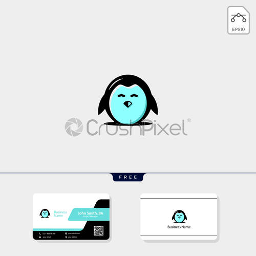 500x500 Cute Pengun, Logo Template Vector Illustration And Logo