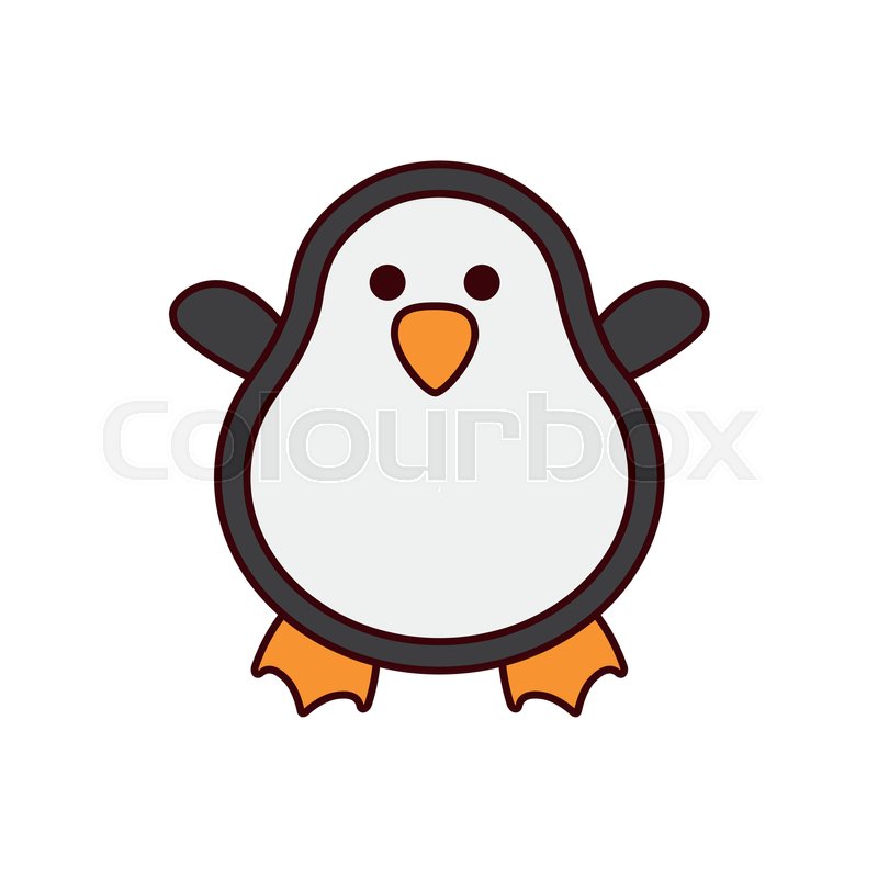 800x799 Cute Penguin Character Isolated Icon Stock Vector Colourbox