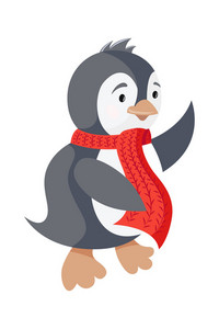 200x300 Cute Pengun In Side Standing Pose Isolated On White