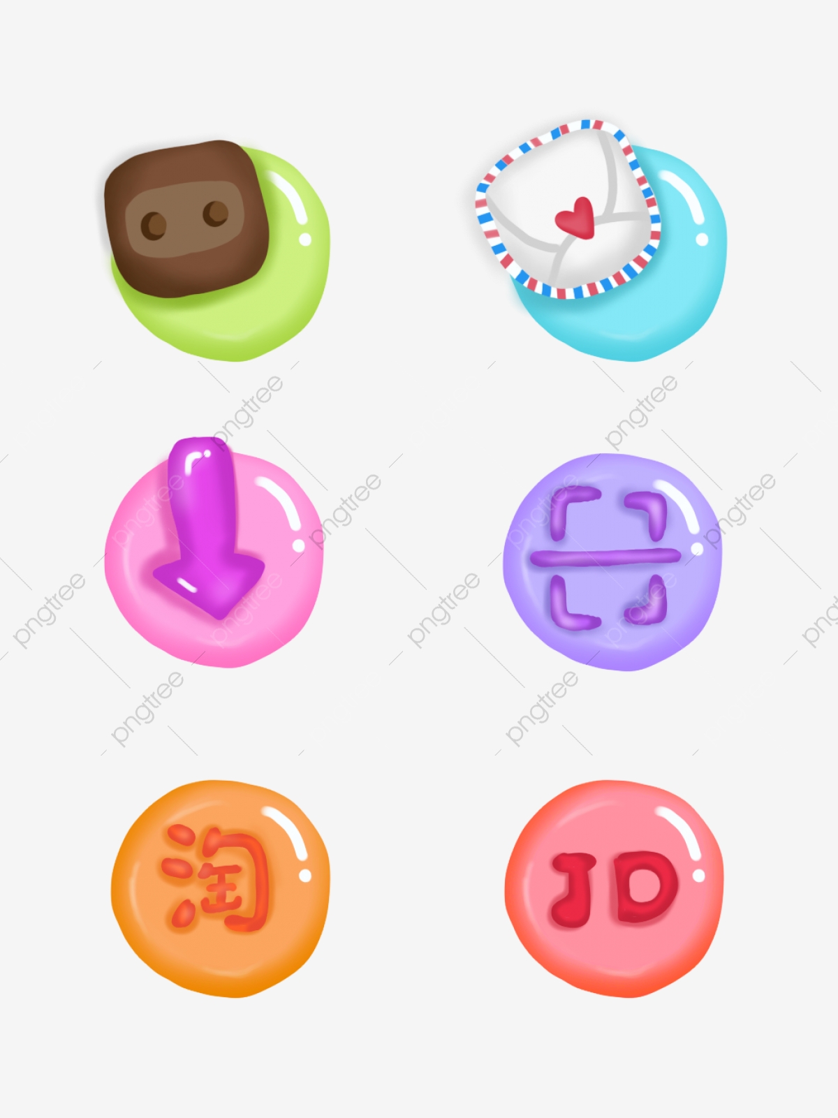 1200x1601 Hand Drawn Cute Candy Color Mobile Phone Icon Material, Icon