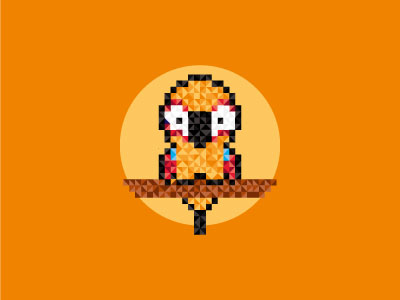 400x300 Baby Cute Pixel Parrot