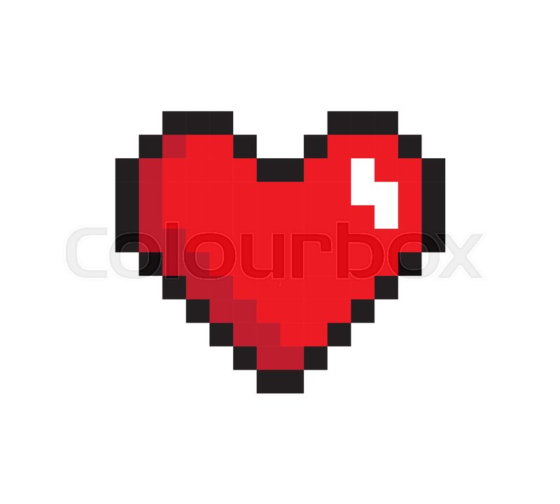 800x720 Closeup Heart, Pixel Icon, Vector Stock Vector Colourbox