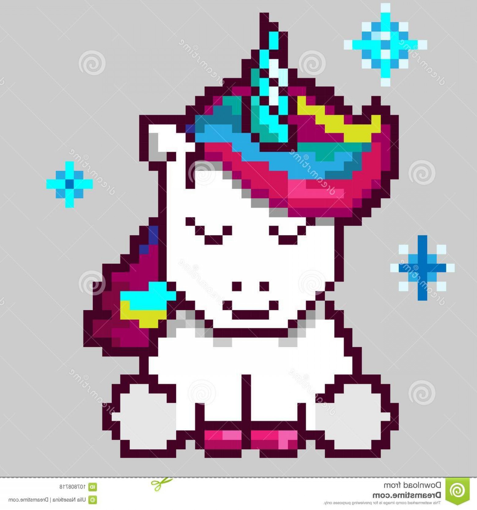 1560x1668 Cute Magic Unicorn Pixel Art Vector Icon Shopping Basket Topical