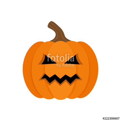 500x500 Halloween Pumpkin Vector Graphic Illustration Jack O'lantern Cute