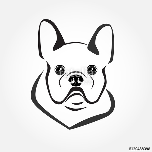 500x500 French Bulldog Icon Vector Dog Head Logo Cute Puppy Face Simple