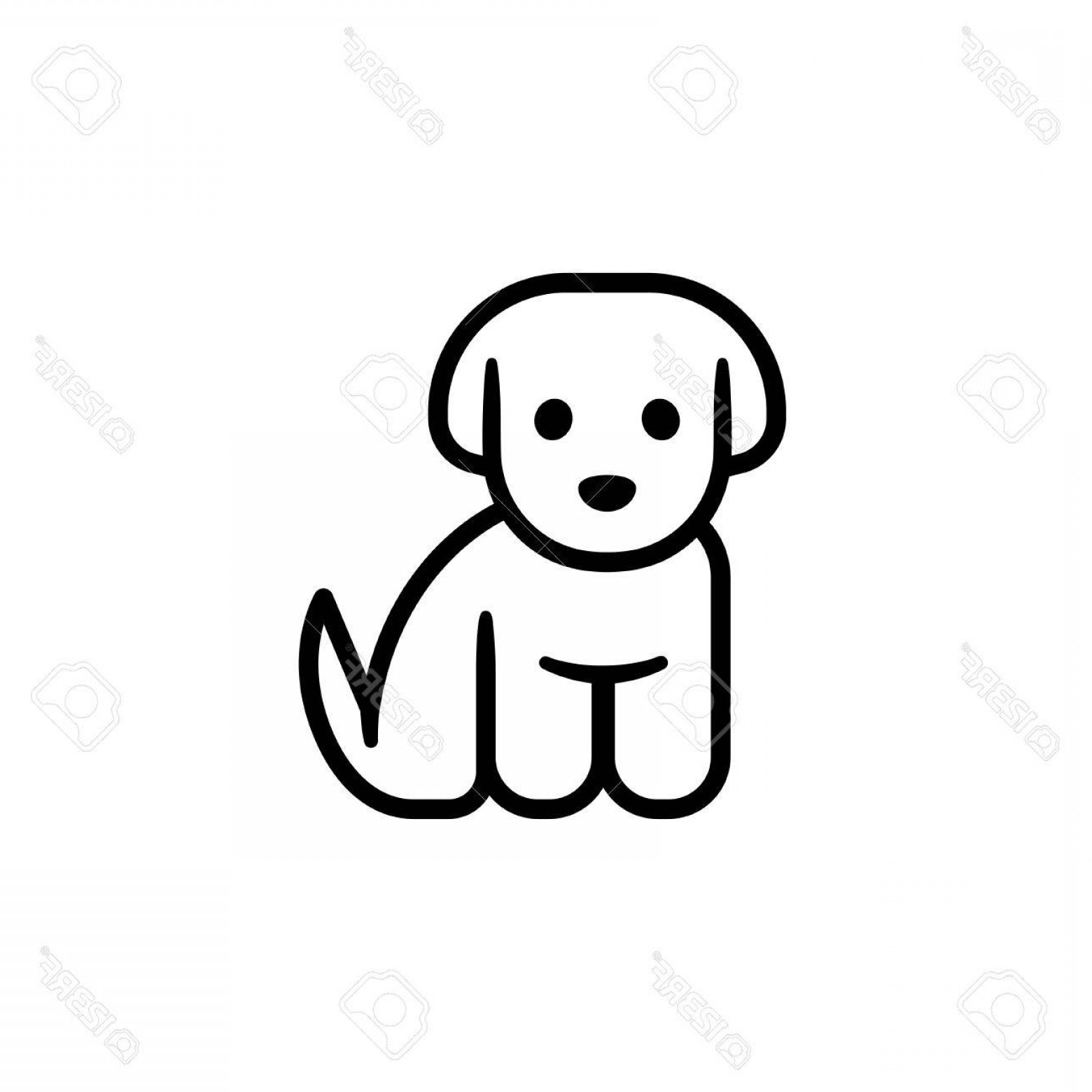 1560x1560 Photostock Vector Little Puppy Icon Simple Cute Cartoon Dog Vector
