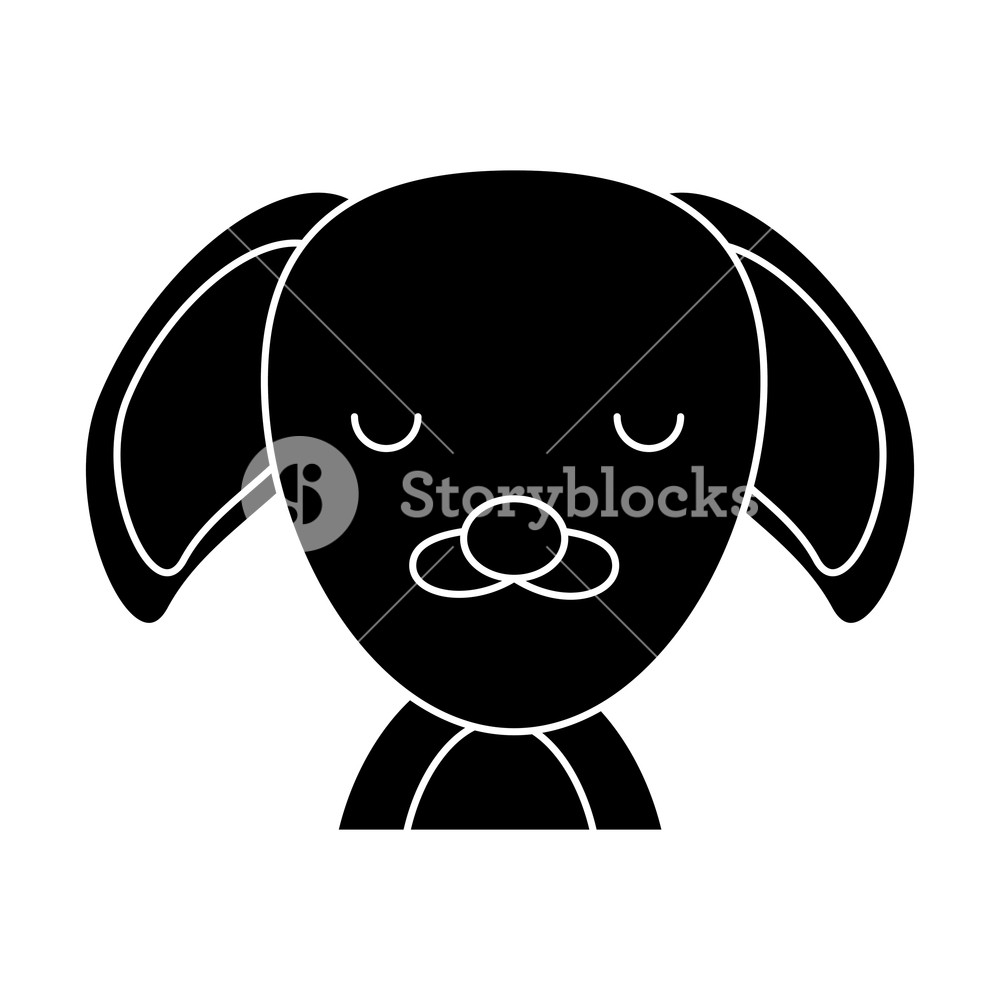 1000x1000 Cute Puppy Icon Over White Background, Vector Ilustration Royalty