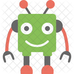 256x256 Cute Robot Icon Of Flat Style