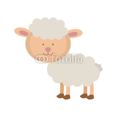 400x400 Cute Sheep Icon Animal Cartoon And Nature Theme Isolated